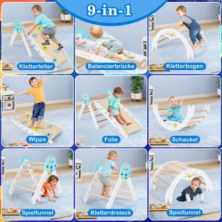 Costway Σετ Μοντεσσόρι 9 σε 1 με Λευκό Τρίγωνο Αναρρίχησης, Τόξο Αν... Costway Σετ Μοντεσσόρι 9 σε 1 με Λευκό Τρίγωνο Αναρρίχησης, Τόξο Αν...