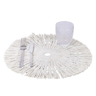 Villa DEste  Σετ 4 τμχ Στρογγυλό πλεκτό σουπλά 38 εκ από χαρτί 4 απ...