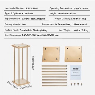 VEVOR 4τμχ Χρυσή Μεταλλική Βάση Λουλουδιών 60εκ για Εκδηλώσεις HLH... VEVOR 4τμχ Χρυσή Μεταλλική Βάση Λουλουδιών 60εκ για Εκδηλώσεις HLH...