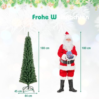 Costway Λεπτό Χριστουγεννιάτικο Δέντρο 150/180 εκ. με 295/392 Κλαδι...