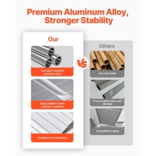 VEVOR Στέγαστρο Πόρτας Αλουμινίου 48x42 ιντσών JSGDSZYP48IN8SUGTV0