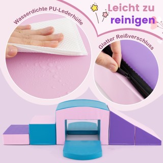 Costway Σετ Αναρρίχησης Αφρού 6 Τεμαχίων για Νήπια με Πολύχρωμο Σχε...