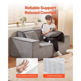 Διθέσιος Καναπές Κορντουρόι 1600 x 940 x 720 mm Γκρι (Χωρίς Συναρμο... Διθέσιος Καναπές Κορντουρόι 1600 x 940 x 720 mm Γκρι (Χωρίς Συναρμο...