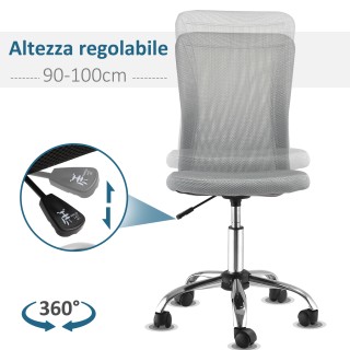 Vinsetto Εργονομική Καρέκλα Γραφείου χωρίς Μπράτσα 60x60x95εκ, Γκρι... Vinsetto Εργονομική Καρέκλα Γραφείου χωρίς Μπράτσα 60x60x95εκ, Γκρι...