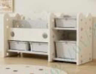 Costway Βιβλιοθήκη και Ράφι Παιχνιδιών 2 σε 1 για Παιδιά, Διόροφη Π...