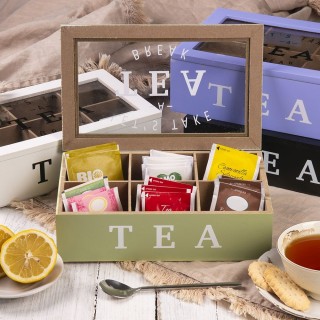 Galileo Κουτί αποθήκευσης τσαγιού και αφεψημάτων 24x16x8 cm  με 6 ε...