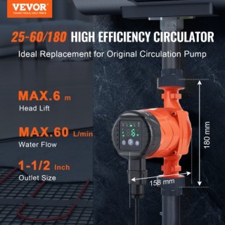 VEVOR  Αντλία Κυκλοφορίας Ζεστού Νερού Ενεργειακής Απόδοσης ECM 220...