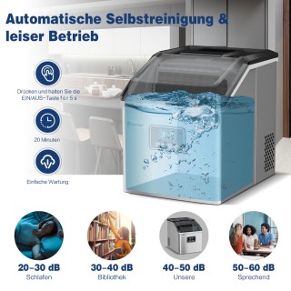 Costway Ασημένια Μηχανή Παραγωγής Πάγου 18kg/24h με Χρονοδιακόπτη &...