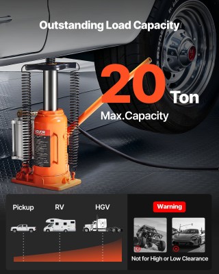 VEVOR Υδραυλικός Γρύλος Αέρα 20 Τόνων για Αυτοκίνητα και Επαγγελματ... VEVOR Υδραυλικός Γρύλος Αέρα 20 Τόνων για Αυτοκίνητα και Επαγγελματ...