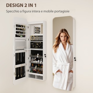 HOMCOM Καθρέπτης-Κοσμηματοθήκη Τοίχου με Εσωτερικό Φωτιζόμενο Καθρέ... HOMCOM Καθρέπτης-Κοσμηματοθήκη Τοίχου με Εσωτερικό Φωτιζόμενο Καθρέ...