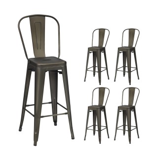 Costway Σετ 4 Μεταλλικές Καρέκλες Εστιατορίου με Αποσπώμενη Πλάτη &... Costway Σετ 4 Μεταλλικές Καρέκλες Εστιατορίου με Αποσπώμενη Πλάτη &...