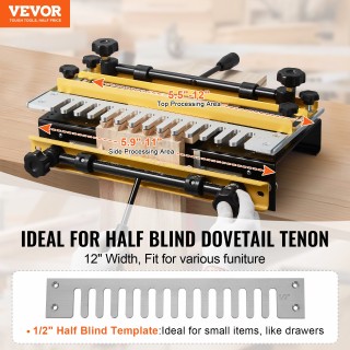 VEVOR Οδηγός Φρέζας Χελιδονοουράς 310 mm με Κοπτικό και Πρότυπο 1/2... VEVOR Οδηγός Φρέζας Χελιδονοουράς 310 mm με Κοπτικό και Πρότυπο 1/2...