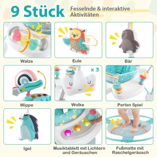 Costway Μωρού Στράτα με Ρυθμιζόμενο Ύψος και Παιχνίδια - Μπλε BC101...