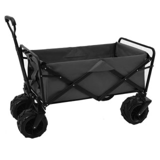 BAKAJI Μαύρο Καρότσι από Ύφασμα Οξφόρδης με Ατσάλινο Σκελετό και Ρό...