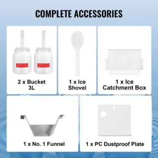 VEVOR  Επαγγελματική Μηχανή Πάγου Snowflake 375LBS/24H Ανοξείδωτη γ...