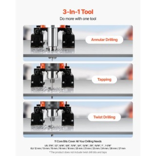 VEVOR Μαγνητική Δράπανα 1400 W 0-850 RPM με 11 Κόφτες Πυρήνα GSCLZC...