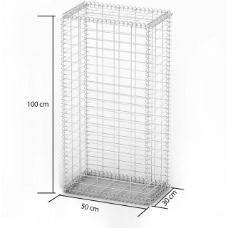 BAKAJI Γαλβανισμένο Συρματόπλεγμα Γκαμπιόνων 100x50x30cm για Κήπο 0...