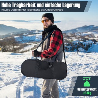 Costway Σετ Χιονοπέδιλων 53 cm με Διπλό Σύστημα Δέσμευσης Ασημί SP3...