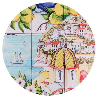 Galileo Πιάτο PizzaPortata σε γκρες 33,5 εκ με μεσογειακό διάκοσμο ... Galileo Πιάτο PizzaPortata σε γκρες 33,5 εκ με μεσογειακό διάκοσμο ...