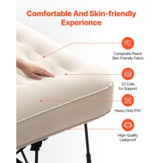 VEVOR Φουσκωτό Στρώμα Αέρα με Σκελετό & Αντλία για 1 Άτομο, Αντοχή ...