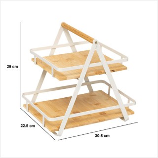 Μεταλλική Ραφιέρα 2 Επιπέδων με Λαβές 30,5 x 22,5 x 29 cm Λευκό & ... Μεταλλική Ραφιέρα 2 Επιπέδων με Λαβές 30,5 x 22,5 x 29 cm Λευκό & ...