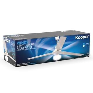 Kooper Ανεμιστήρας Οροφής με Φωτιστικό Windy 3 φτερά 140 εκ., 5 ταχ...