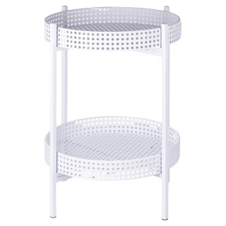 Galileo Πολυχρηστικό τραπέζι από σίδερο με 2 ράφια, εφέ ψάθας Βιένν...