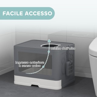 PawHut Κλειστή Λεκάνη Υγιεινής για Γάτες με Καπάκι και Διπλή Είσοδο...