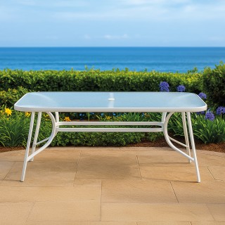 Galileo Εξωτερικό τραπέζι 150x90 cm από ανθρακούχο χάλυβα με επιφάν...