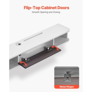 VEVOR Λευκή Επιτοίχια Βάση Τηλεόρασης 47 ιντσών με Καλώδιο Ρεύματος...