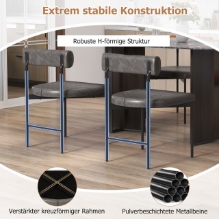 Costway Σετ 2 Καρεκλών Τραπεζαρίας με Καμπυλωτή Πλάτη και U-Σχήματο...