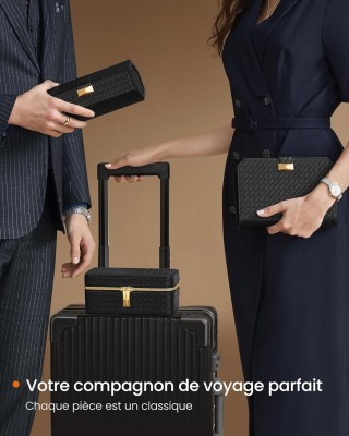 Φορητή Θήκη Ρολογιών με Φερμουάρ 3 Θέσεων  10 x 20 x 9 cm Μαύρο με ...