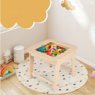 Costway Σετ Παιδικό Τραπέζι και Καρέκλες με Διπλής Όψης Επιφάνεια κ...