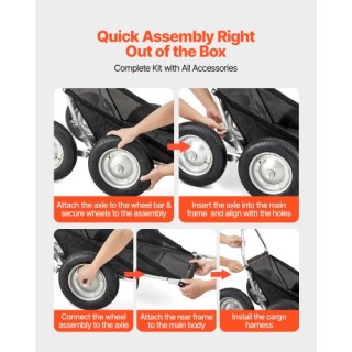 VEVOR Κάρρο Μεταφοράς Θηραμάτων, Βαρέως Τύπου, Αναδιπλούμενο Με Απο...