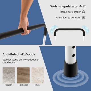 Costway Λευκή Ράγα Κρεβατιού Ρυθμιζόμενη για Ασφάλεια Ηλικιωμένων J...