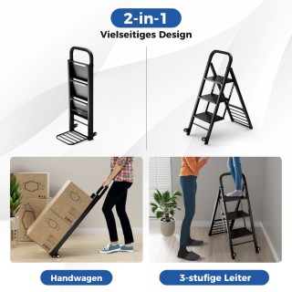 Costway Πολυλειτουργικό Καρότσι & Σκάλα 2-σε-1 με Μεταλλικό Πλαίσι... Costway Πολυλειτουργικό Καρότσι & Σκάλα 2-σε-1 με Μεταλλικό Πλαίσι...