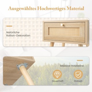 Κομοδίνο Μποέμ με Ρατάν Όψη και Φινίρισμα Δρυός 40 x 40 x 55 cm HU1... Κομοδίνο Μποέμ με Ρατάν Όψη και Φινίρισμα Δρυός 40 x 40 x 55 cm HU1...