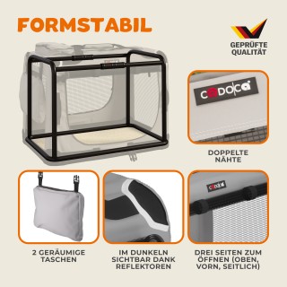 Υφασμάτινο Κλουβί Μεταφοράς Σκύλου 60 x 42 x 44cm Γκρι 105973 Cadoca Υφασμάτινο Κλουβί Μεταφοράς Σκύλου 60 x 42 x 44cm Γκρι 105973 Cadoca