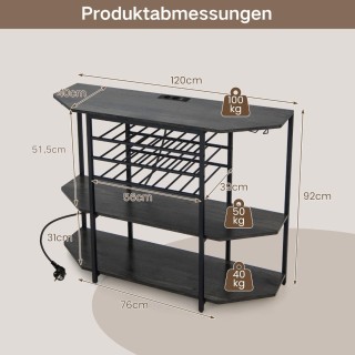 Costway  Στυλάτη και Λειτουργική Κάβα Κρασιού με Ενσωματωμένο Σταθμ...