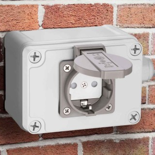 BAKAJI  Πρίζα Σούκο Ηλεκτρική Κουτί Τοίχου Εξωτερικού Χώρου Κήπου Α...