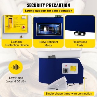 Κεραμικός Τροχός VEVOR 11 350W με Ρυθμιζόμενη Ταχύτητα και Αποσπώμε...