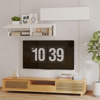 HOMCOM Κινητή Μπάνιο Τοίχου με Πόρτα με Αμορτισέρ, 2 Θήκες και Ρυθμ... HOMCOM Κινητή Μπάνιο Τοίχου με Πόρτα με Αμορτισέρ, 2 Θήκες και Ρυθμ...