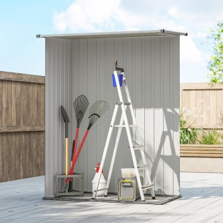 Outsunny Μεταλλική Αποθήκη Εργαλείων με Κεκλιμένη Στέγη και Κλειδαρ...