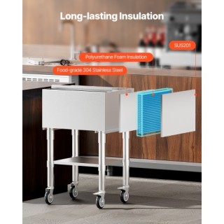 VEVOR Εμπορικός Κάδος Πάγου 61.6 L με Ρόδες και Κάτω Δίσκο Αποθήκευ... VEVOR Εμπορικός Κάδος Πάγου 61.6 L με Ρόδες και Κάτω Δίσκο Αποθήκευ...