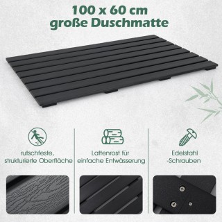 Costway Αδιάβροχο Χαλάκι Μπάνιου WPC 100 x 60 cm με Αντιολισθητική ... Costway Αδιάβροχο Χαλάκι Μπάνιου WPC 100 x 60 cm με Αντιολισθητική ...