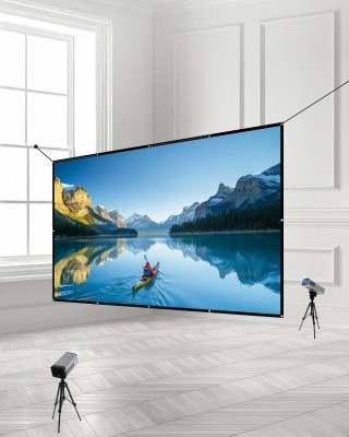 VEVOR Οθόνη Προβολής 4K HD 150 ιντσών, Επιτοίχια με 12 Γάντζους και...