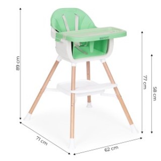 ECOTOYS Παιδικό καρεκλάκι φαγητού 2 σε 1 πράσινο HC508-Green