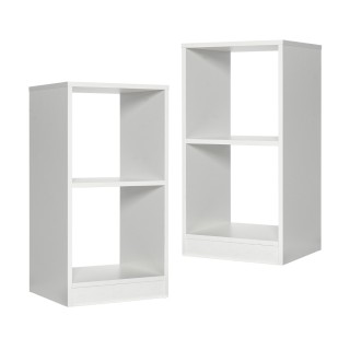 Costway Σετ 2 Ξύλινα Λευκά Ράφια με 2 Επίπεδα & Προστασία Ανατροπής... Costway Σετ 2 Ξύλινα Λευκά Ράφια με 2 Επίπεδα & Προστασία Ανατροπής...