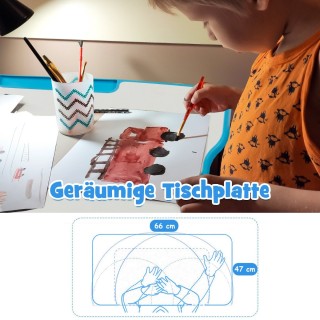 Costway  Παιδικό Σετ Γραφείου και Καρέκλας Ρυθμιζόμενου Ύψους με Κλ...