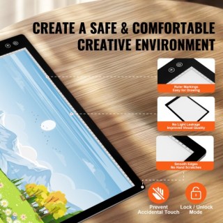 VEVOR Επαναφορτιζόμενη Επιφάνεια Φωτισμού LED A2 με 6 Επίπεδα Ρυθμι...